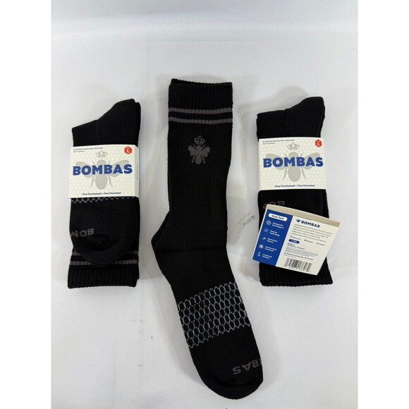 Bombas Socks 3 Pairs Size Large Black NWT - Picture 2 of 2